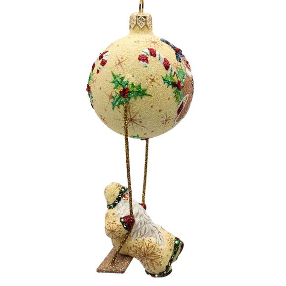 Patricia Breen Swing Time Gingerbread Santa Claus Candy Christmas Tree Ornament - Picture 2 of 10